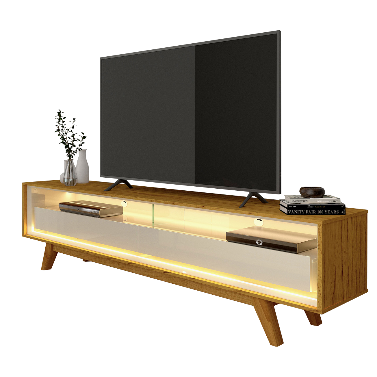 Rack ate 65" Requinte 172 Naturale/Off White - GELIUS - Imagem 2