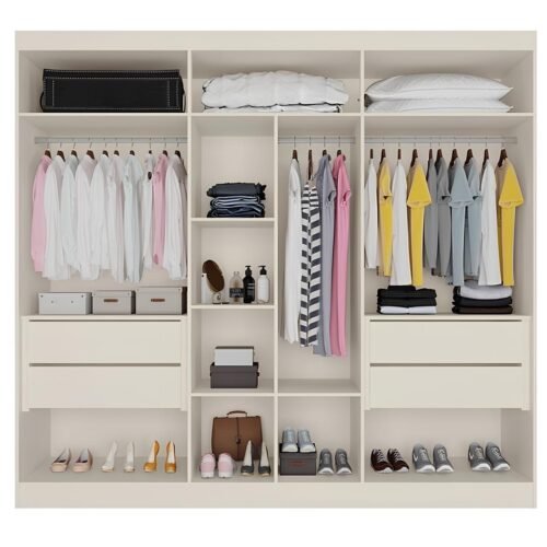 Alternative view of Guarda-Roupa 6 Portas Oxford 2,10 m Off White - MOVEIS EUROPA