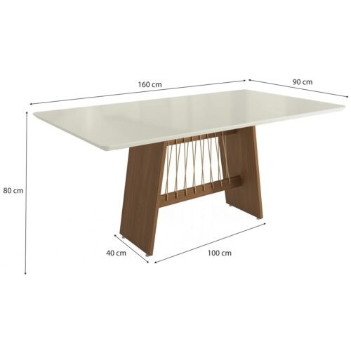 Alternative view of Mesa Damiana BA56 160 Canela/Off White - KAPPESBERG