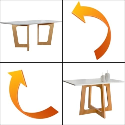 Alternative view of Mesa Dubai 120 (Tampo Londres) Cinamomo/Off White - CEL MOVEIS
