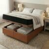 Colchão Queen Premium D45 + Base Box Baú Corino Marrom – ECOTEC + ALTO NÍVEL CAMAS E COLCHÕES