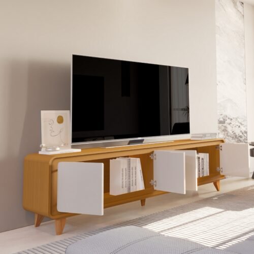 Alternative view of Rack até 75" Liv 1,80 m Cedro/Off White - EDN MÓVEIS