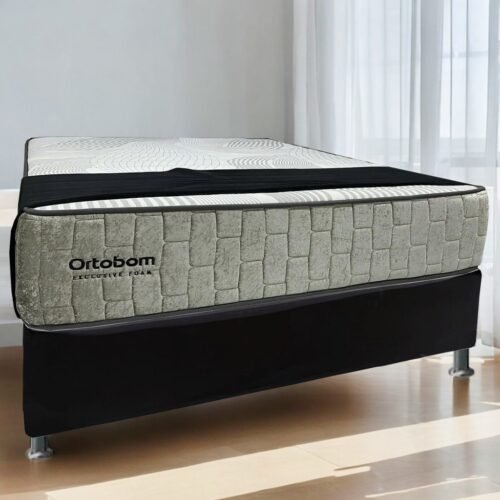 Alternative view of Colchão Casal Exclusive Foam 30 cm HR 33 + Base Simples Corino Preto – ORTOBOM + BIOSTAR