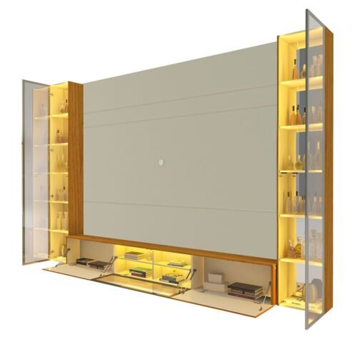 Alternative view of Home Suspenso até 85" Luminare Reflecta com Duas Torres 293 Off White/Naturale - GELIUS (ESPECIAL)