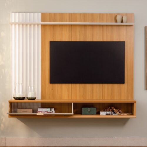 Alternative view of Painel Home até 75" Sintra Jequitibá/Off White Fosco - LINEA BRASIL