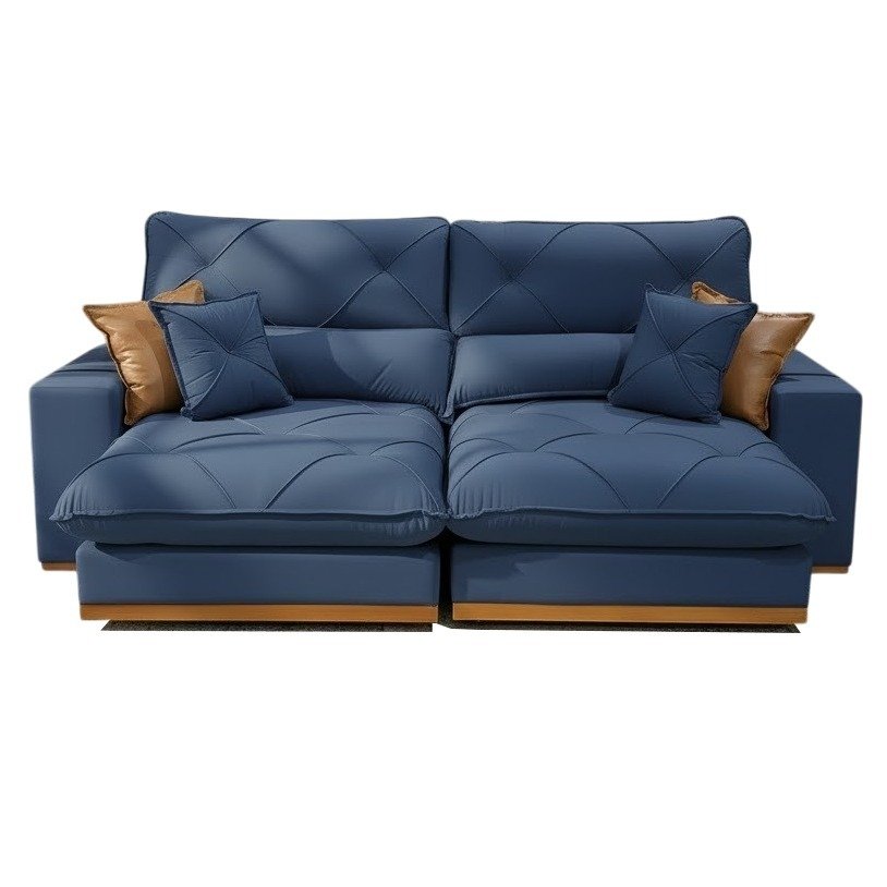 Sofá Retrátil e Reclinável Grambelo/Gran Bello 2,30 m Veludo Azul 07 – D SALA DECOR ESTOFADOS - Imagem 2