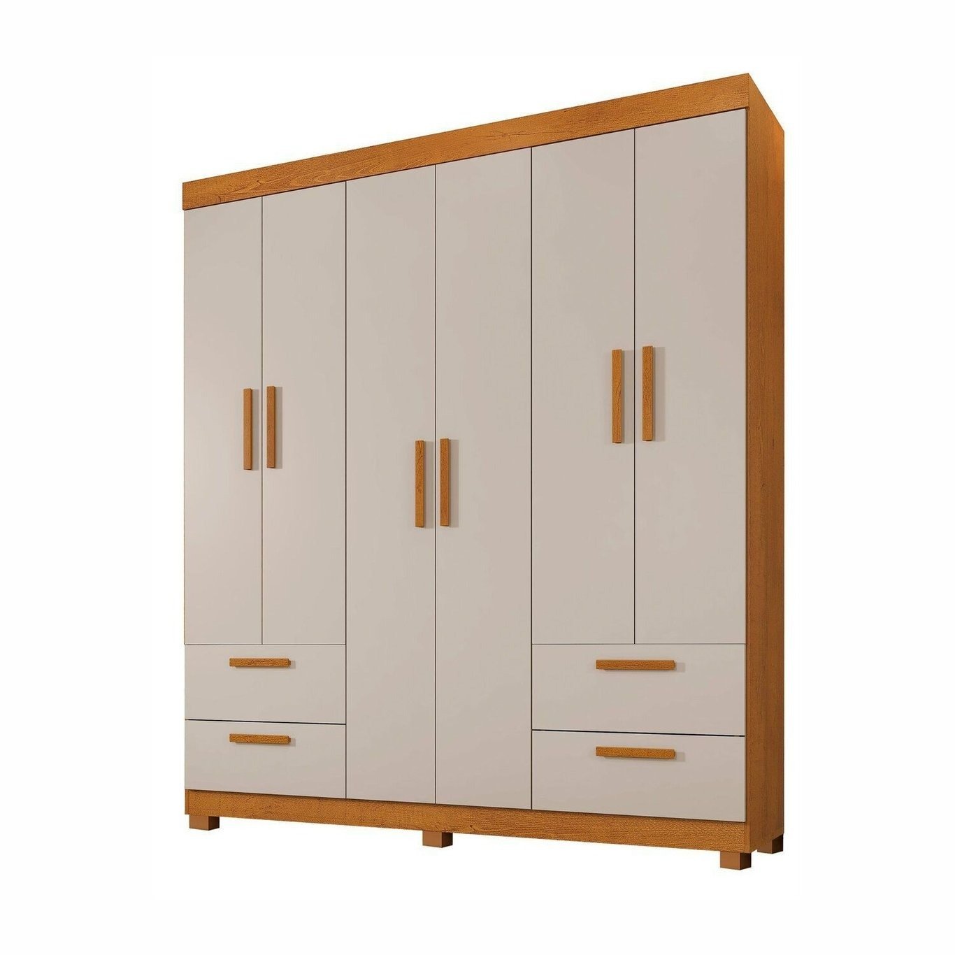 Guarda-Roupa 6 Portas Flórida 1,55 m Cinamomo/Off White - GRUPO UAI - Imagem 5