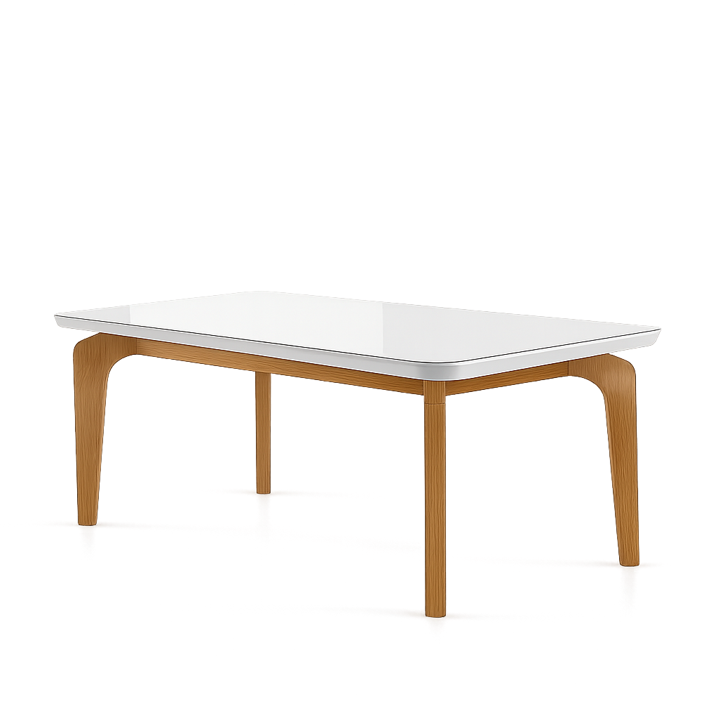 Mesa Londrina 120 Canto Copo Naturale/Off White – RUFATO - Imagem 2
