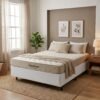Colchão Casal Fit 25 cm D45 + Base Simples Corino Branco – ORTOBOM + BIOSTAR