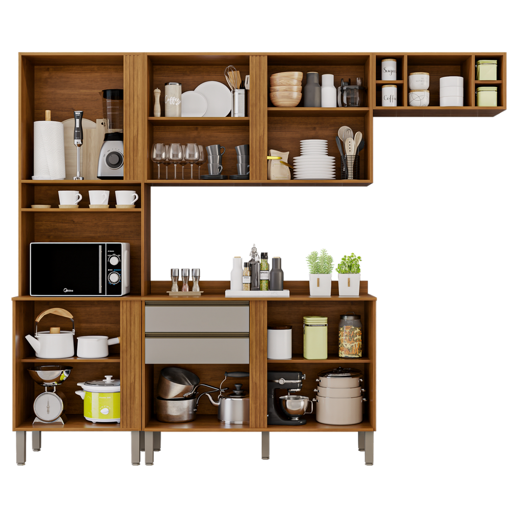 Cozinha 4 Peças Pérola Cinamomo/Off White - SALLÊTO - Imagem 2