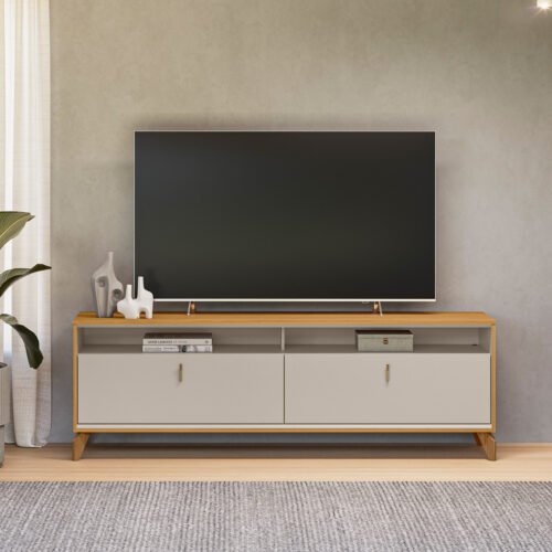 Alternative view of Rack ate 75" Dubai 1.8 Tauari/Off White Fosco - LINEA BRASIL