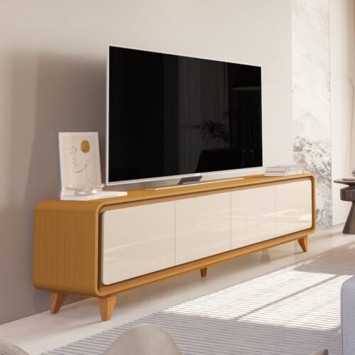 Rack até 75" Liv 1,80 m Cedro/Off White - EDN MÓVEIS