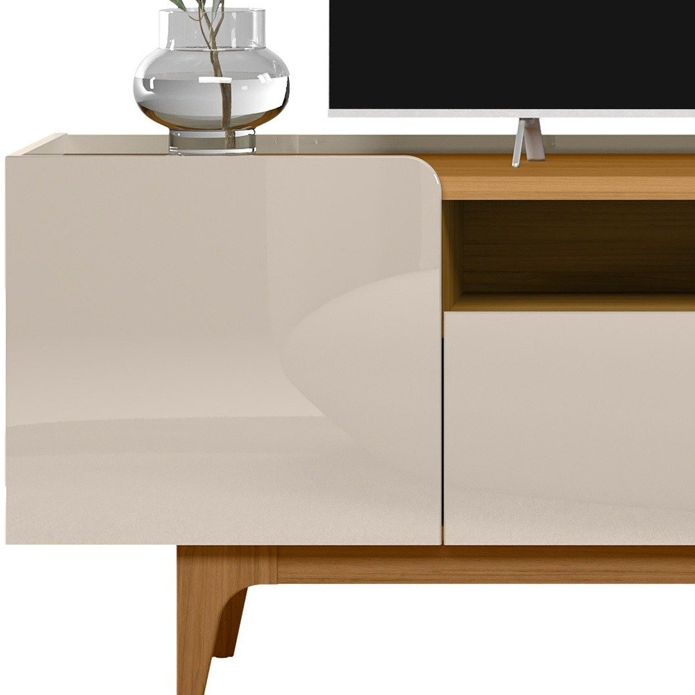 Rack ate 75" Orlando Tauari/Off White Brilho - LINEA BRASIL - Imagem 4