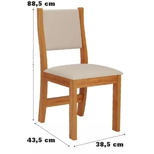 Mesa Tókio/Teka 120 Mel/Blonde/Off White com 4 Cadeiras Sol Linho Bronze – VIERO MÓVEIS - Imagem 3