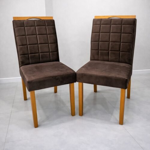Alternative view of Kit 2 Cadeiras Las Vegas Veludo Marrom 17 - OURO DECOR