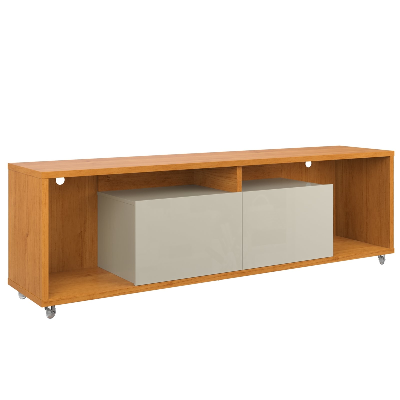 Rack até 75" Move 1.8 Cinamomo/Off White - PATRIMAR - Imagem 3