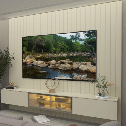 Home Suspenso até 85" Majestade 230 Off White com Nicho Luminare Off White - GELIUS