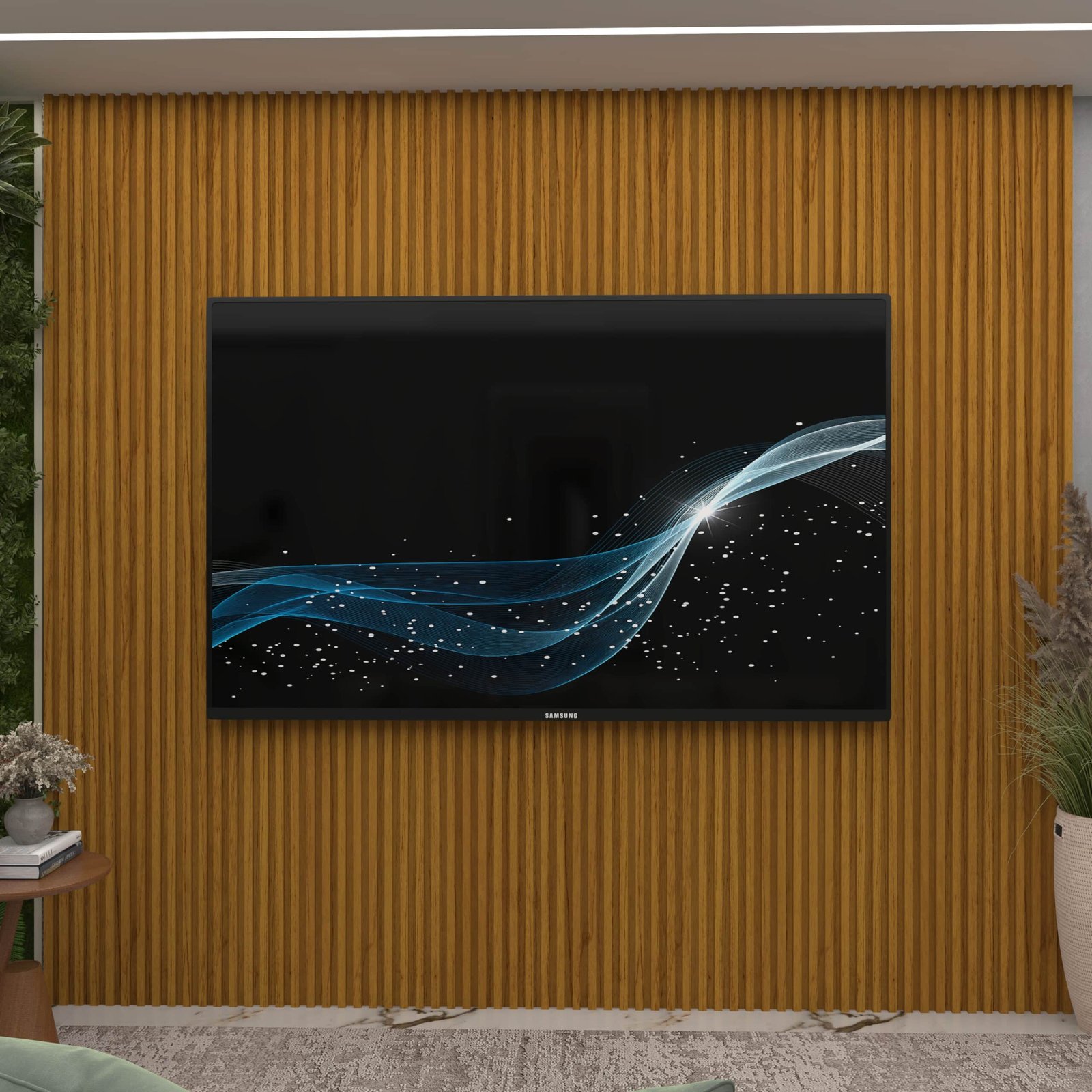 Painel até 85" Supremo Ripado 218 Naturale - GELIUS - Imagem 2