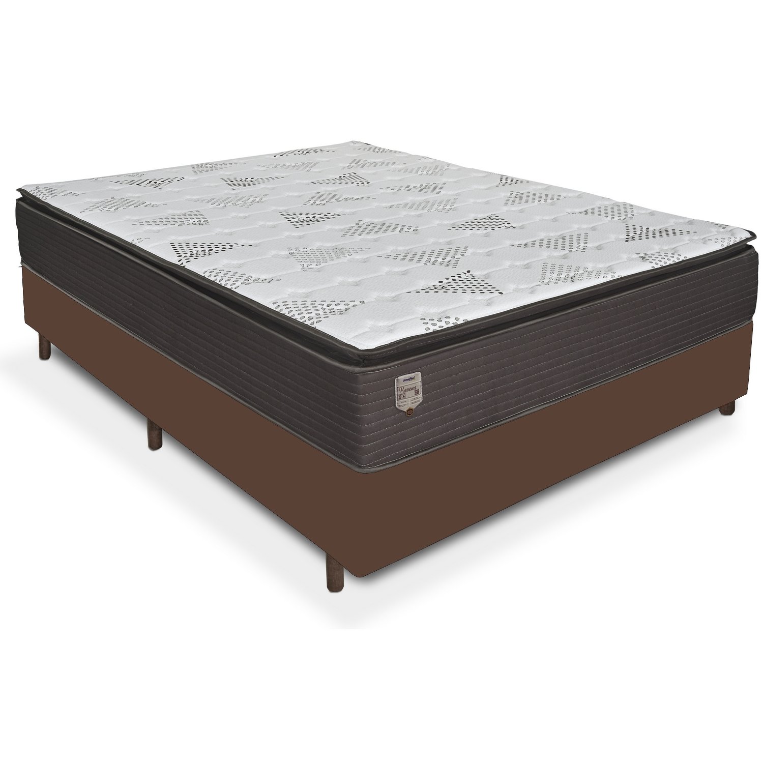 Colchão Casal Ravena 33 cm D26 Molas Ensacadas + Base Simples Corino Marrom – UMAFLEX + BIOSTAR - Imagem 2