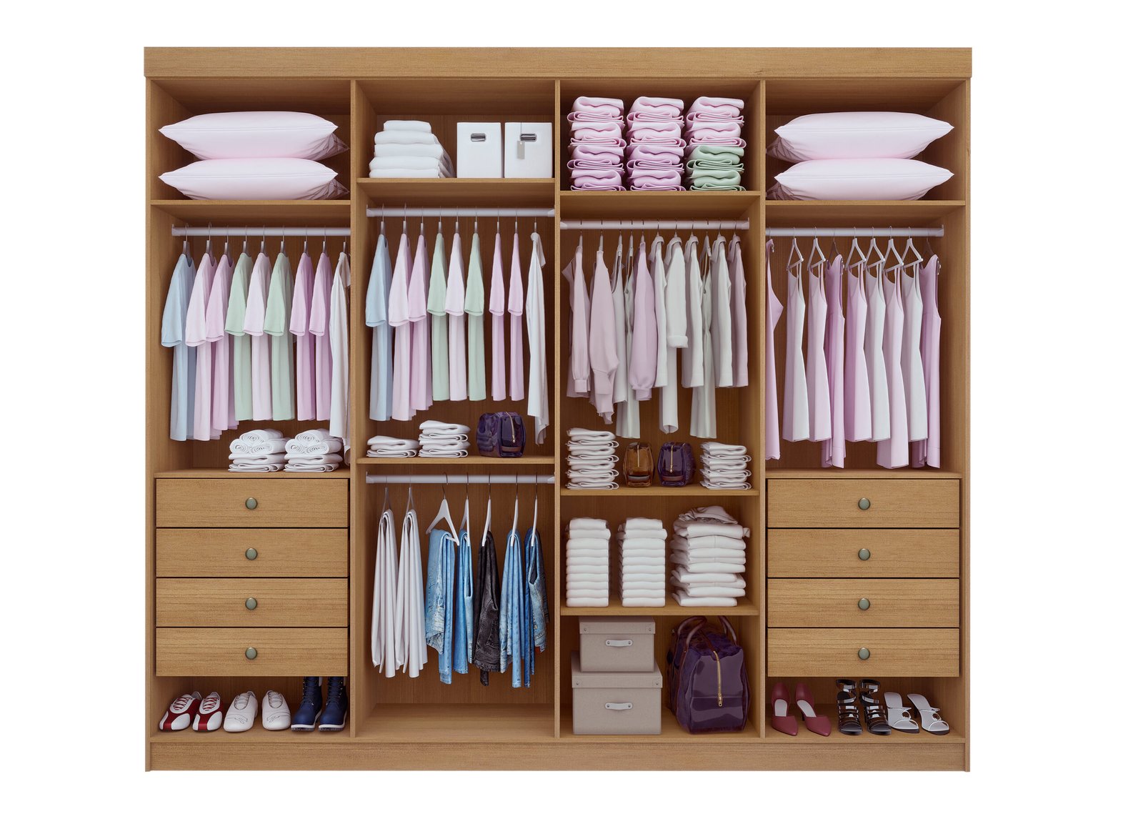 Guarda-Roupa 8 Portas Daymond 2,75 m Branco/Ripado – D’DORO MÓVEIS - Imagem 4