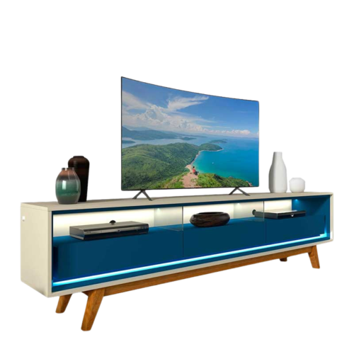 Alternative view of Rack até 75″ Requinte 212 Off White/Azul  – GELIUS