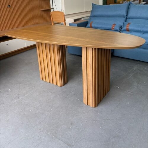Alternative view of Mesa Isis 180 Freijó com 6 Cadeiras Sophia Veludo Marrom – LEIFER + WM DECOR