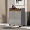 Buffet 2 Portas Real Cinza/Mel - MÓVEIS PRIMUS