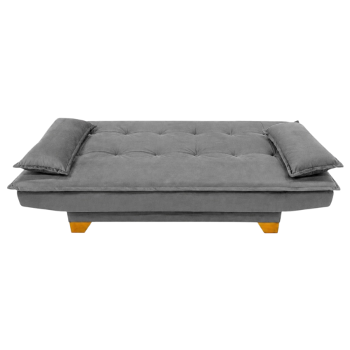 Alternative view of Sofá Cama Veneza 1,88 m Veludo Cinza 195 - TOP ESTOFADOS