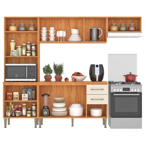 Alternative view of Cozinha Completa Malu CL16 2,40 m Cinamomo/Off White - FELLICCI