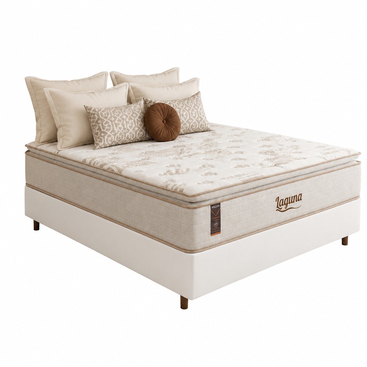 Colchão Casal Laguna Plus 28 cm D26 Molas Ensacadas + Base Simples Corino Branco – KING KONFORT COLCHÕES + BIOSTAR - Imagem 2