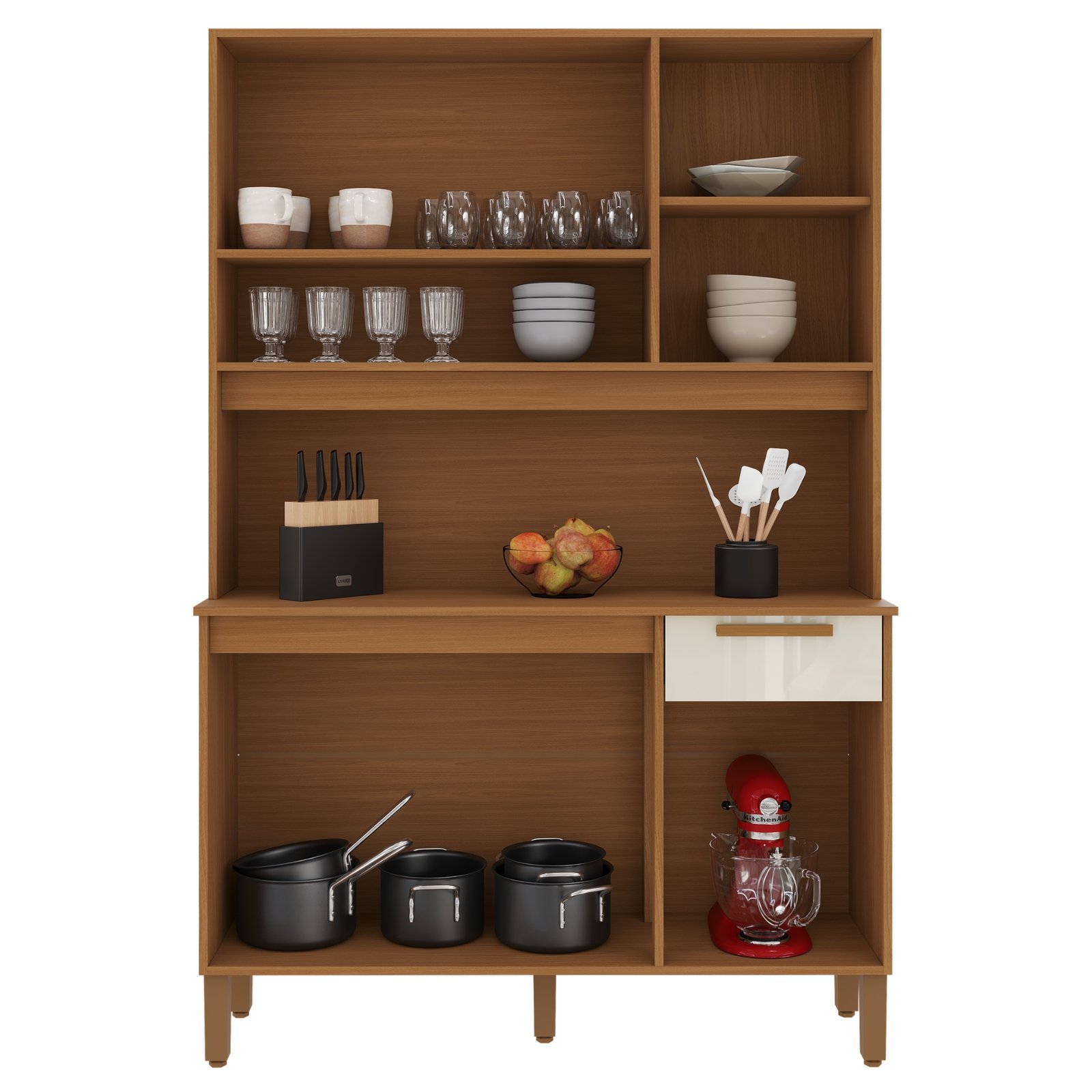 Kit Cozinha Sintra 1,20 m Freijó/Off White – INDÉKES - Imagem 2