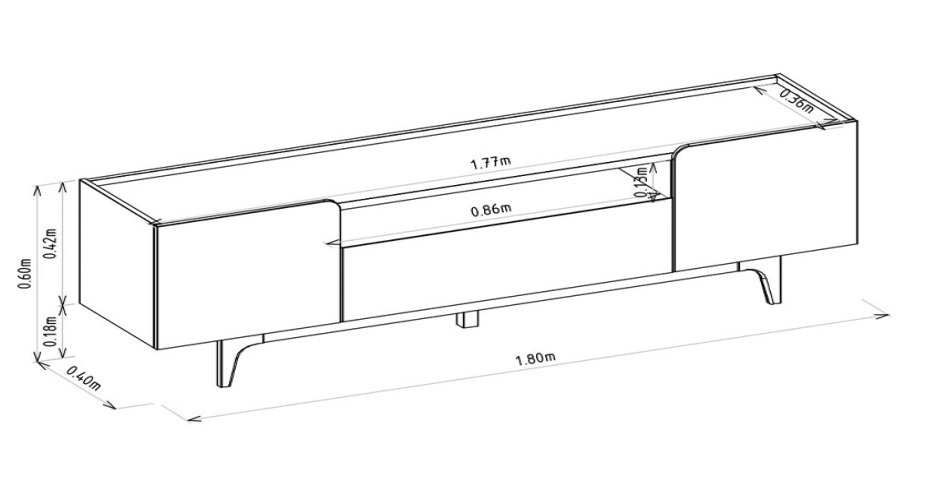 Rack ate 75" Orlando Tauari/Off White Brilho - LINEA BRASIL - Imagem 2
