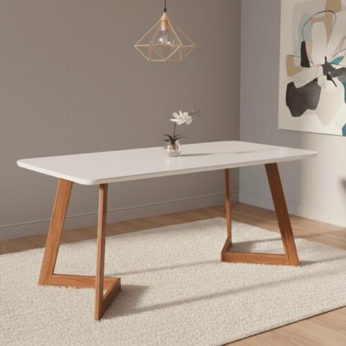 Alternative view of Mesa Caju 180 (C/Vidro) Madeira/Off White - CIMOL