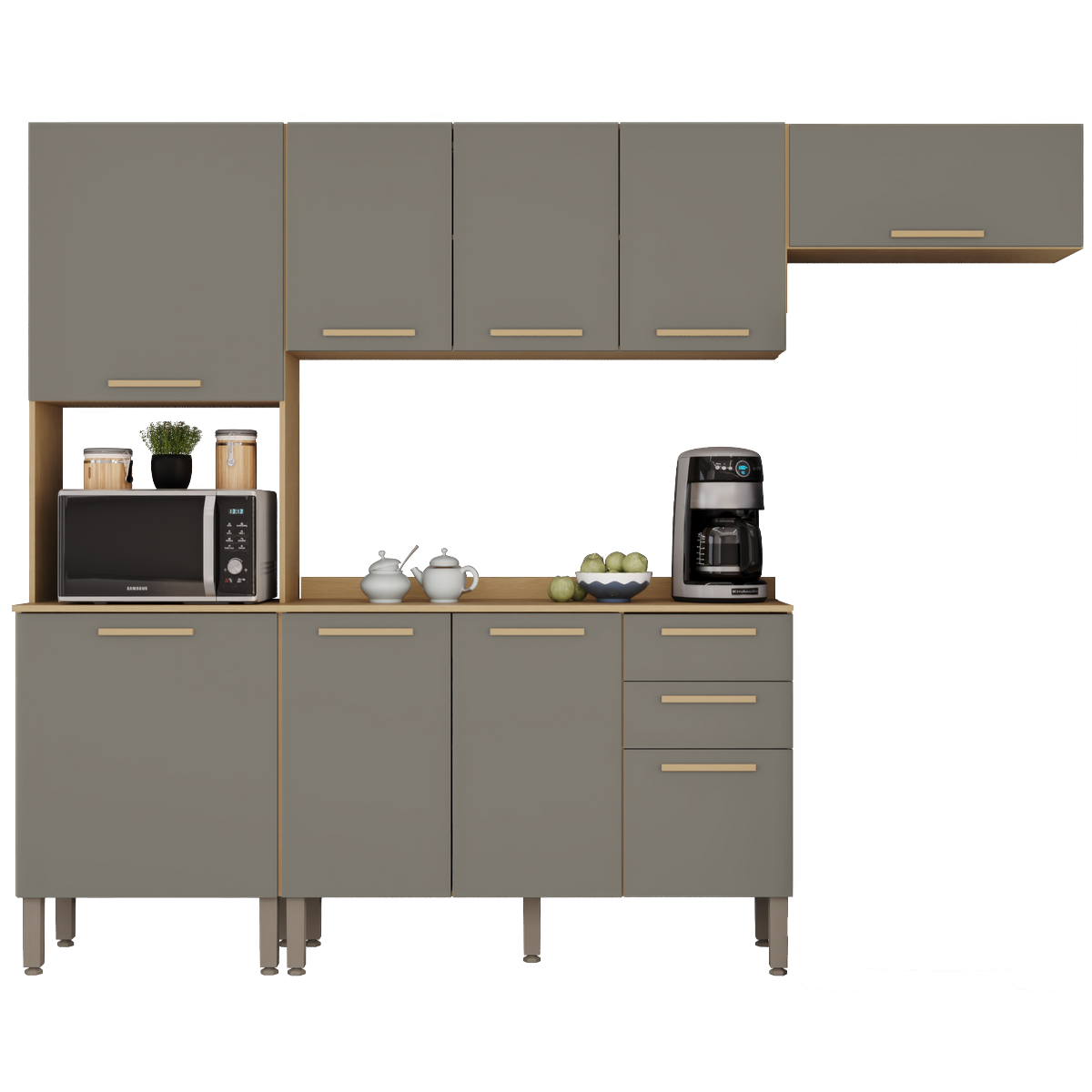 Cozinha Completa New Valência Jequitibá/Granizo - SALLÊTO - Imagem 3