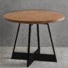 Mesa Átria 1594 Redonda 100 Preto/Nogal - CARRARO MÓVEIS