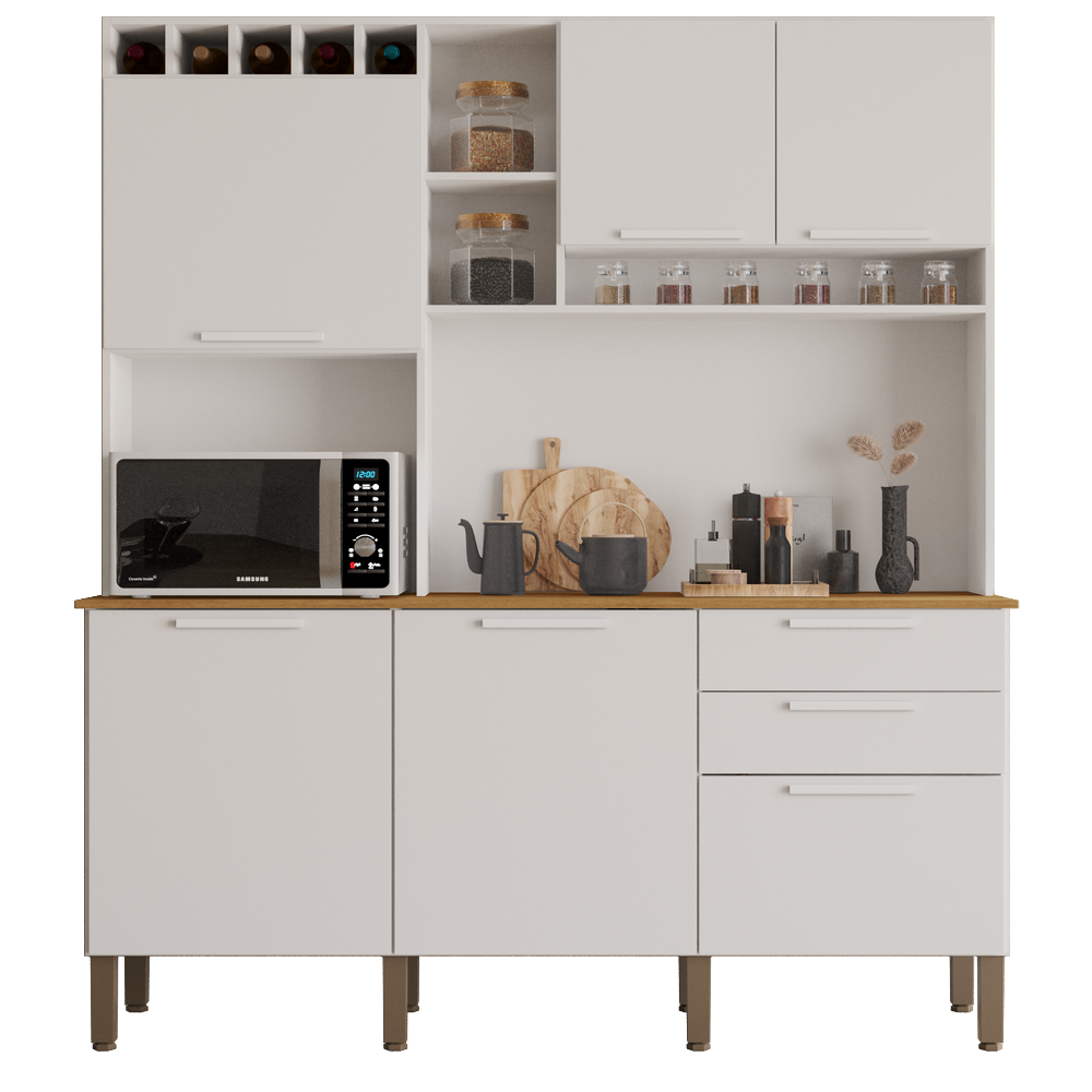 Kit Cozinha New Topázio 1,65 m Branco - SALLÊTO - Imagem 5