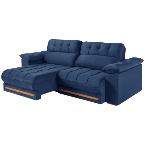Alternative view of Sofá Retrátil e Reclinável Arezzo Comfort 2,50 m Veludo Azul - SINGULAR ESTOFADOS