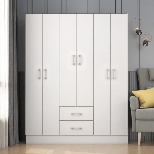 Alternative view of Guarda-Roupa 6 Portas Jamaica 6002 1,34 m Branco - FELLICCI