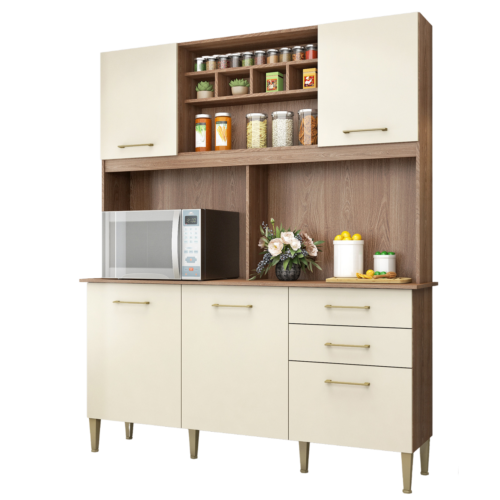 Alternative view of Kit Cozinha Alice/Laura C303 1,62 m Manchester/Champagne - FELLICCI