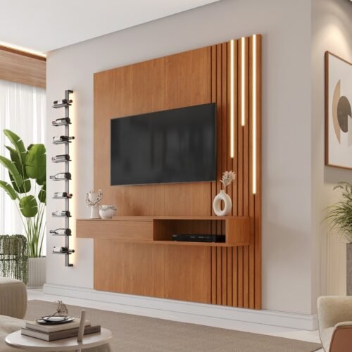 Painel até 55" Ímpetus (C/LED Cascata) + Nicho Naturale - MAVAULAR