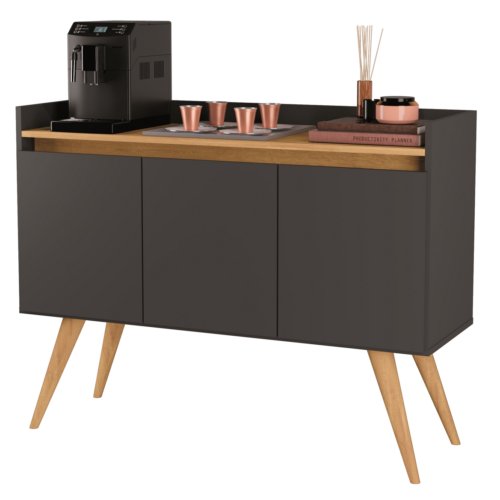 Alternative view of Buffet 3 Portas Gold Preto/Mel - MOVEIS PRIMUS
