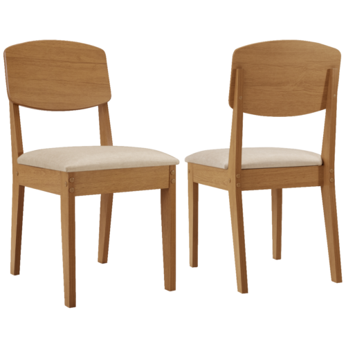 Alternative view of Kit 2 Cadeiras Havana Naturale/Veludo Creme - RUFATO