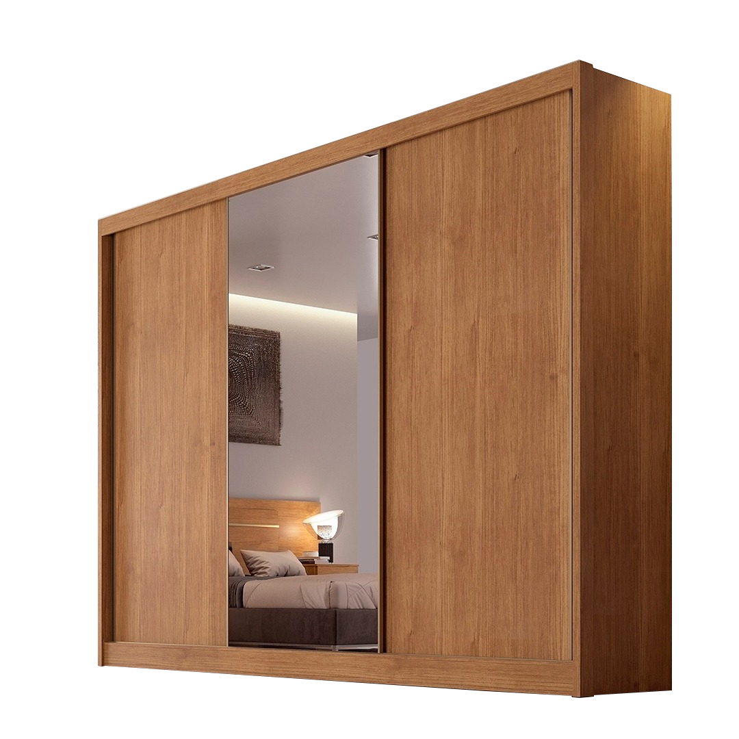Guarda-Roupa Diamond Plus (1 porta espelhada) 2,412 m Cumaru/Fendi/Cumaru - NOVO HORIZONTE - Imagem 7