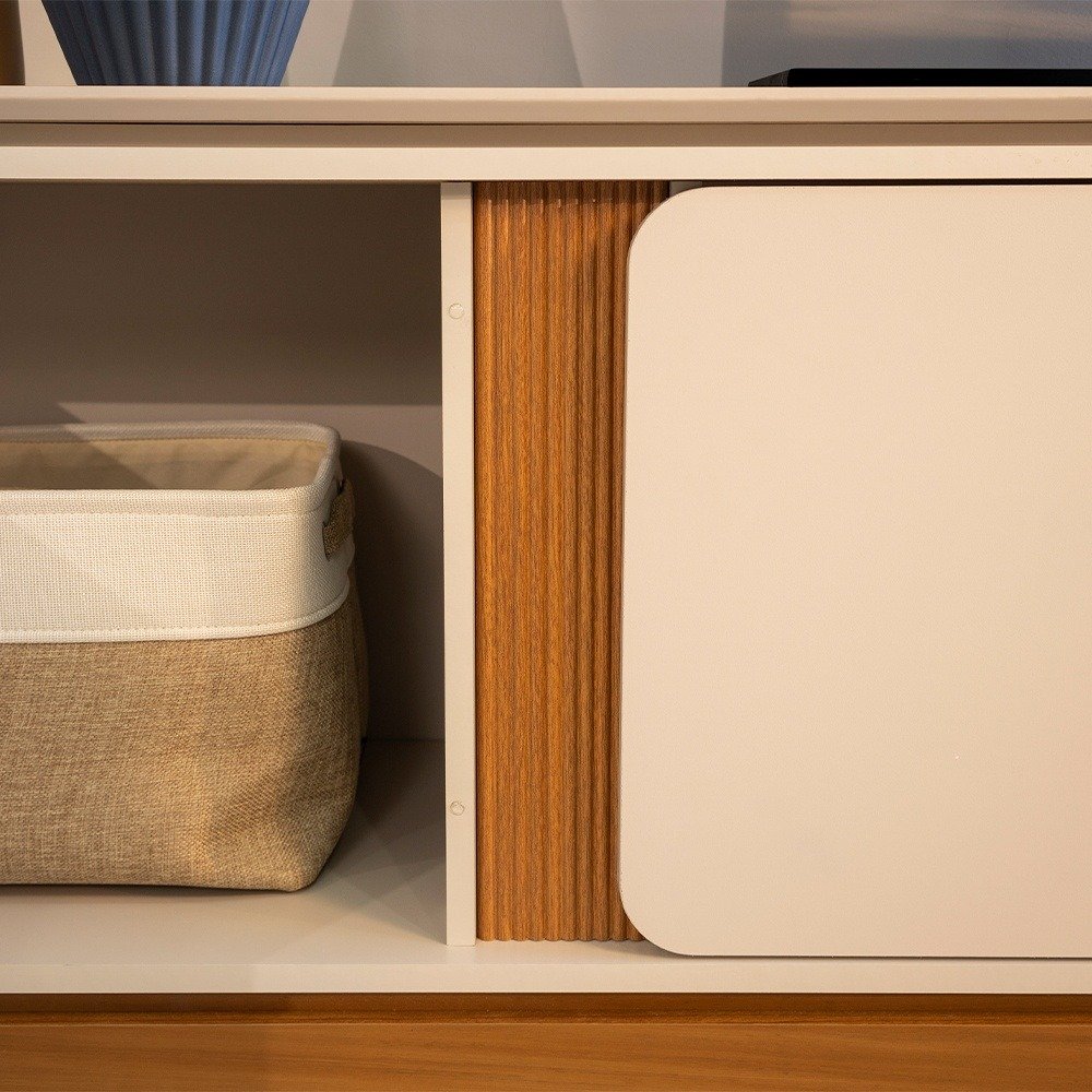 Rack ate 70" Istambul Nature/Off White - LINEA BRASIL - Imagem 6