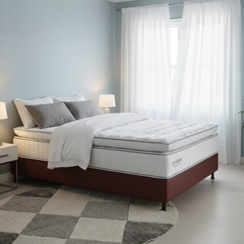Colchão Casal New Freedom 32 cm D33 Molas Ensacadas + Base Simples Corino Marrom – ORTOBOM + BIOSTAR