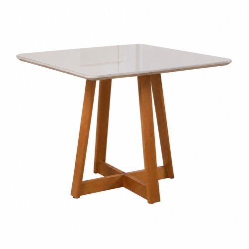 Alternative view of Mesa Maria 90 Imbuia/Off White - A&A CONCEITO