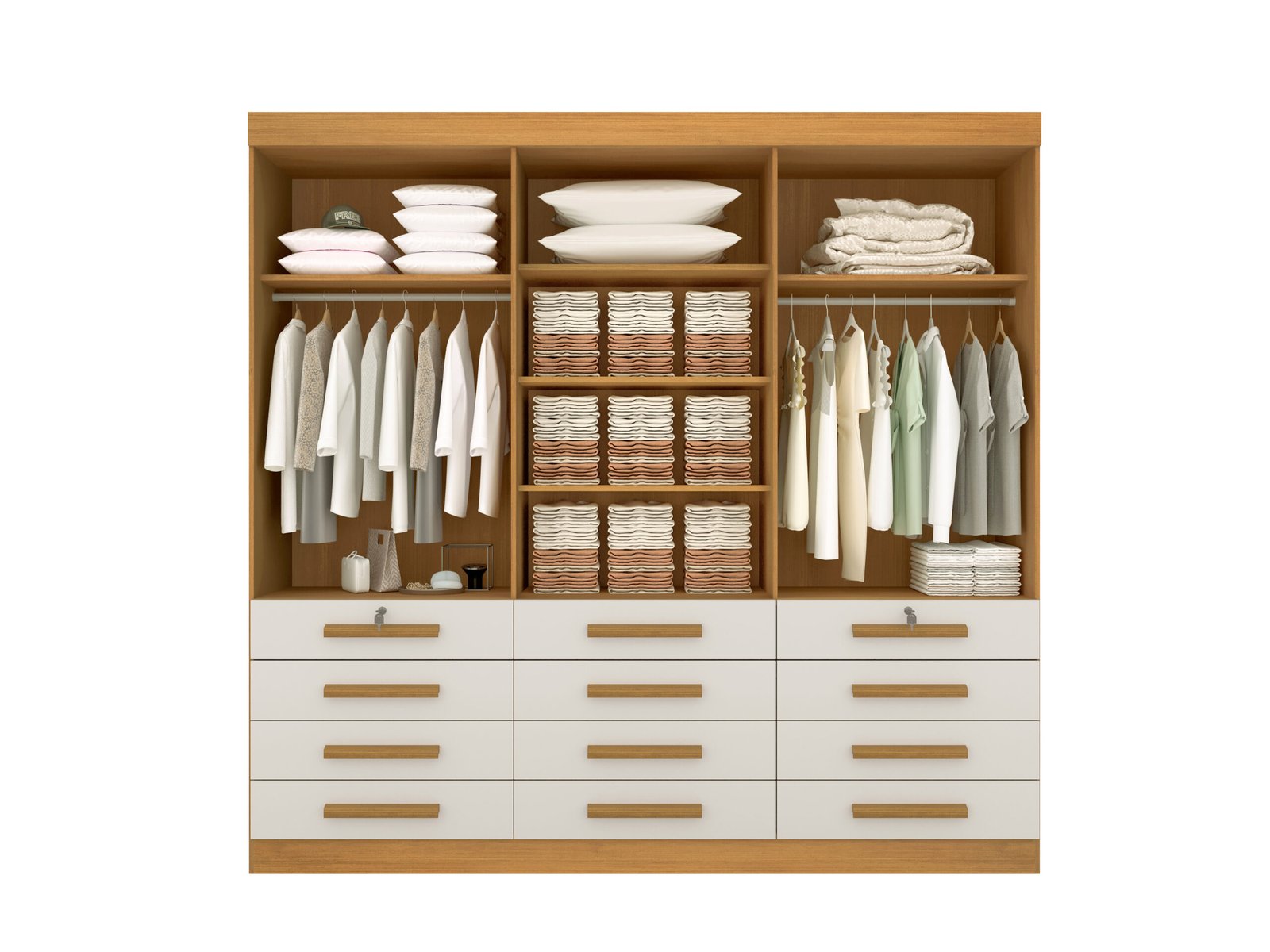 Guarda-Roupa 6 Portas Mônaco 2,40 m Cinamomo/Off White – D’DORO MÓVEIS - Imagem 4