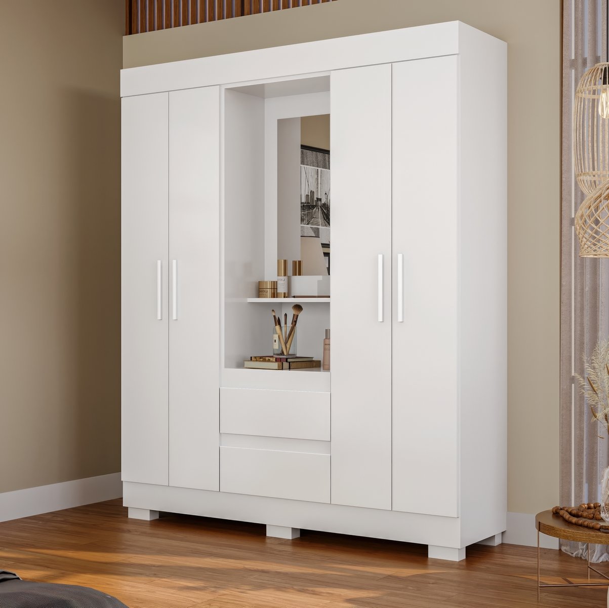 Guarda-Roupa Capelinha Isabely 1,491 m Branco - ACP MÓVEIS