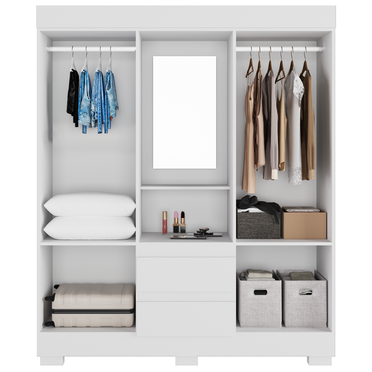 Guarda-Roupa Capelinha Isabely 1,491 m Branco - ACP MÓVEIS - Imagem 2