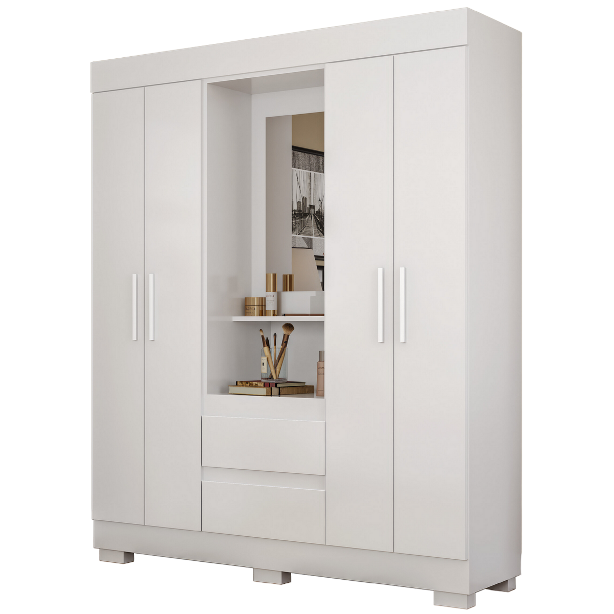 Guarda-Roupa Capelinha Isabely 1,491 m Branco - ACP MÓVEIS - Imagem 3